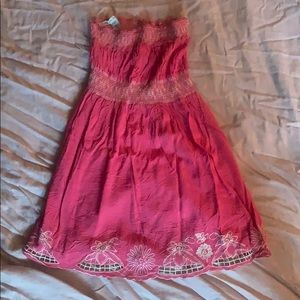 Pink dress with trim